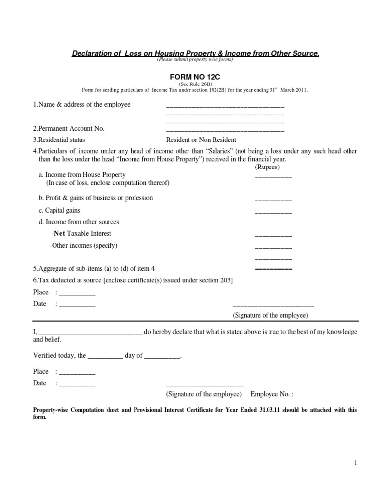 form 12c for income tax